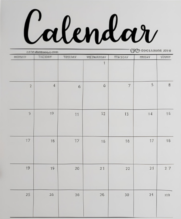 image of a calendar showing you can book a mobile earwax removal appointment